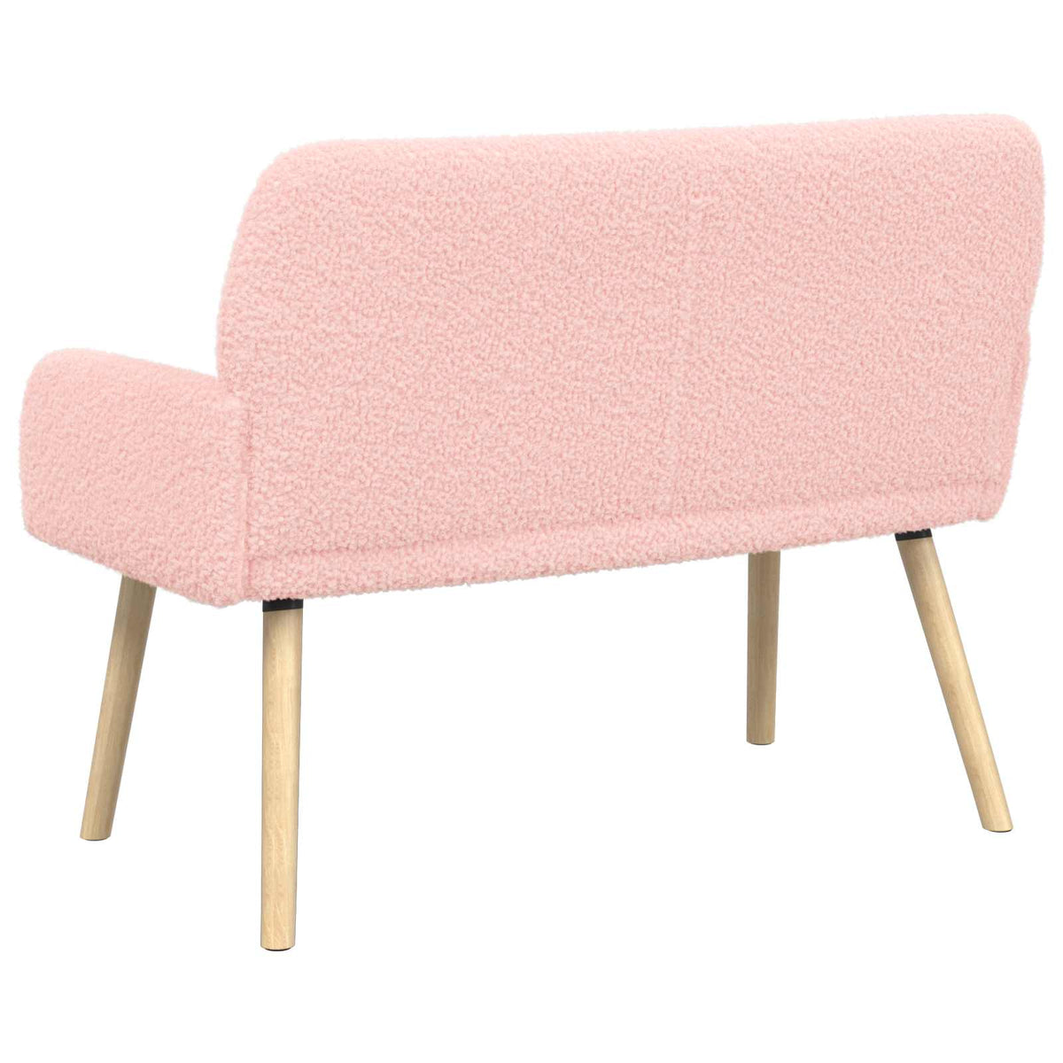 vidaXL 2 Seater Sofa with Solid Wood Legs Pink Bouclé