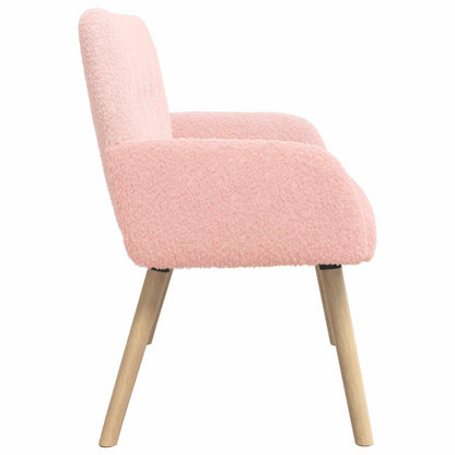 vidaXL 2 Seater Sofa with Solid Wood Legs Pink Bouclé
