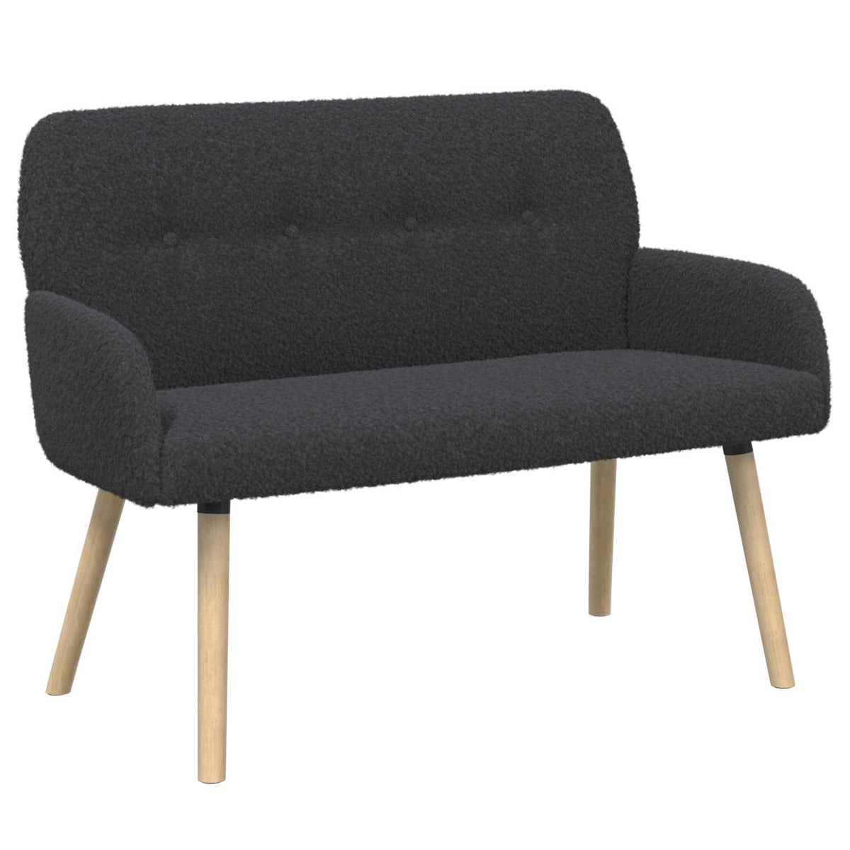 vidaXL 2 Seater Sofa with Solid Wood Legs Dark Grey Bouclé