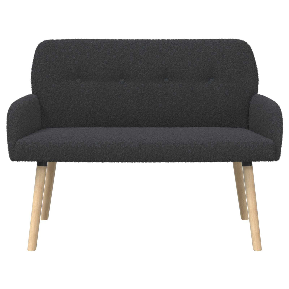 vidaXL 2 Seater Sofa with Solid Wood Legs Dark Grey Bouclé