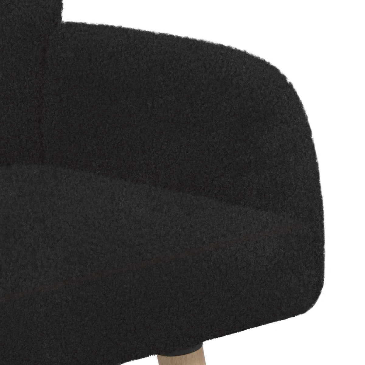 vidaXL 2 Seater Sofa with Solid Wood Legs Black Bouclé