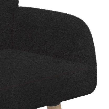 vidaXL 2 Seater Sofa with Solid Wood Legs Black Bouclé