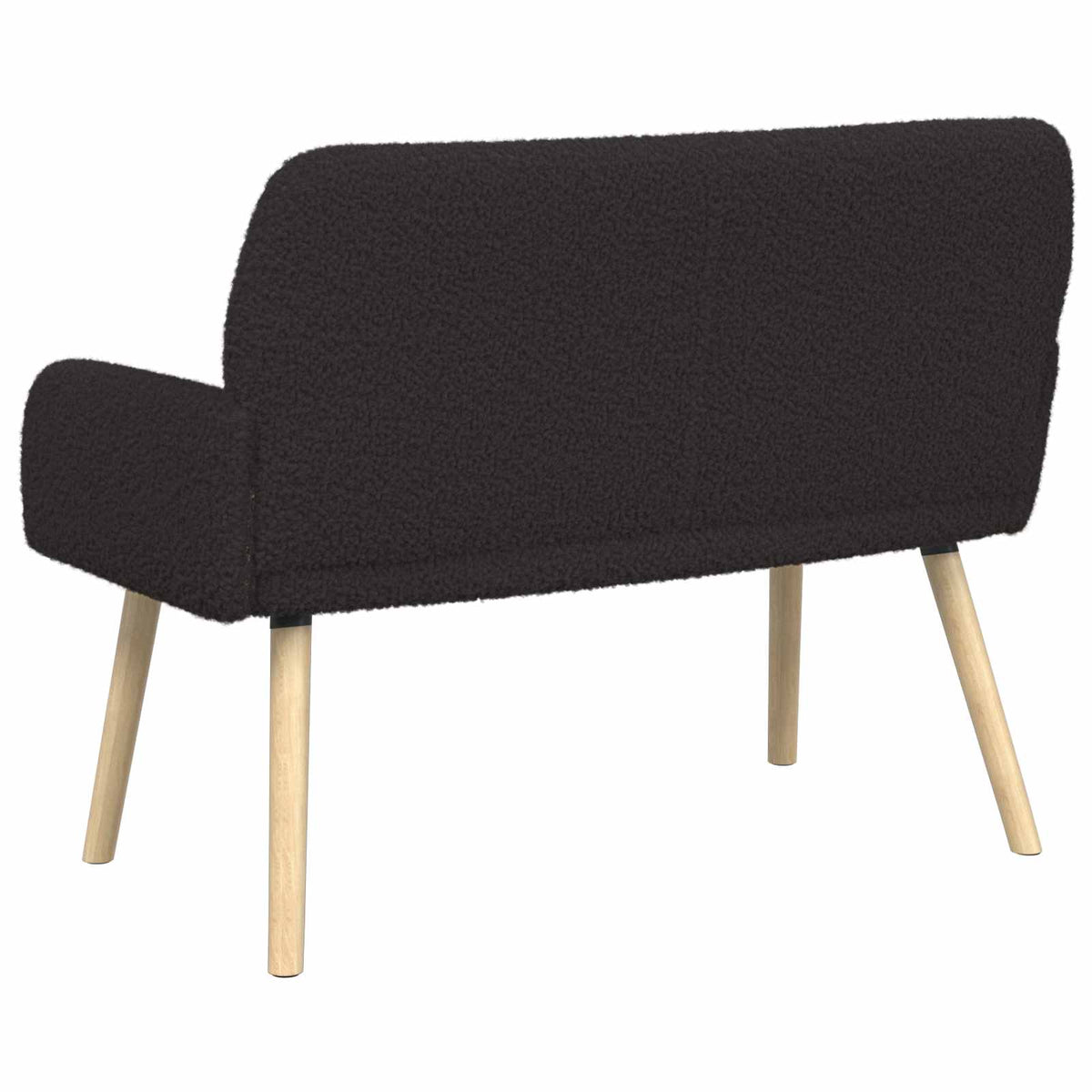 vidaXL 2 Seater Sofa with Solid Wood Legs Black Bouclé
