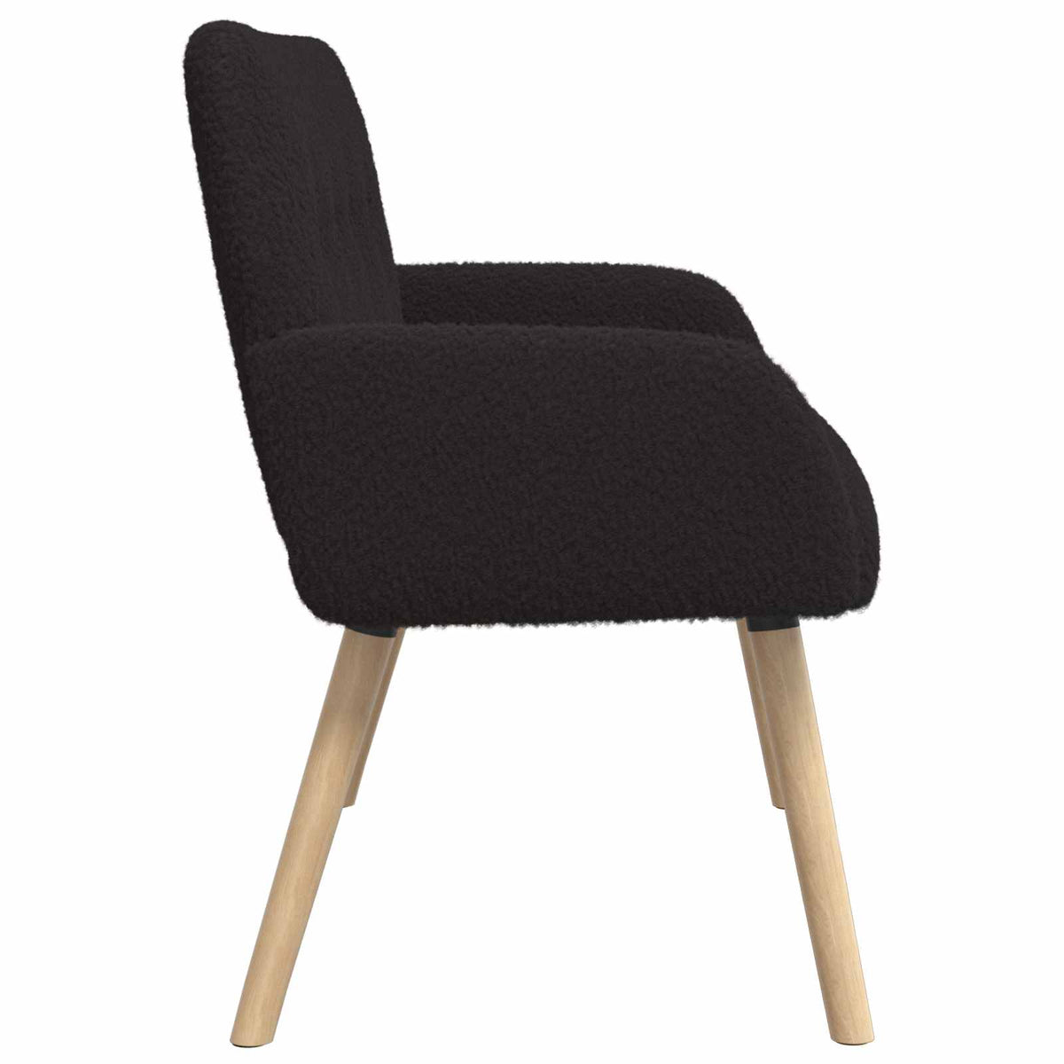 vidaXL 2 Seater Sofa with Solid Wood Legs Black Bouclé