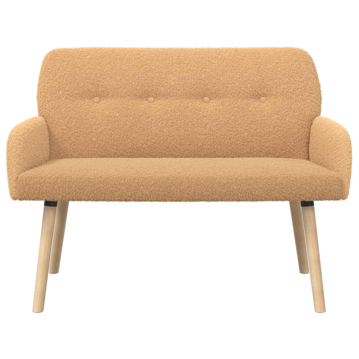 vidaXL 2 Seater Sofa with Solid Wood Legs Beige Bouclé