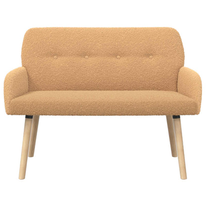 vidaXL 2 Seater Sofa with Solid Wood Legs Beige Bouclé