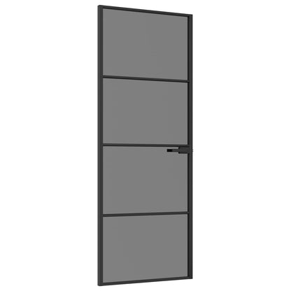 vidaXL Interior Door 76 x 201.5 cm Tempered Glass and Aluminium