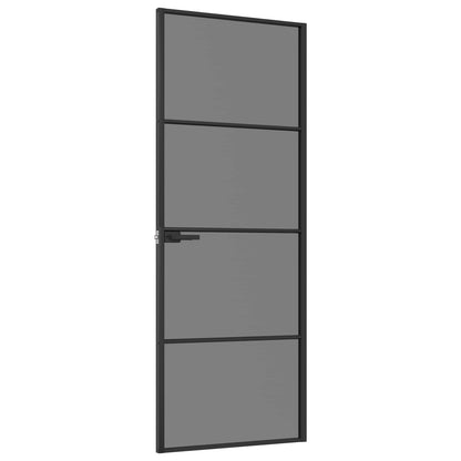 vidaXL Interior Door 76 x 201.5 cm Tempered Glass and Aluminium