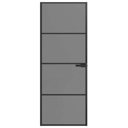 vidaXL Interior Door 76 x 201.5 cm Tempered Glass and Aluminium