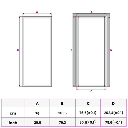 vidaXL Interior Door 76 x 201.5 cm Tempered Glass and Aluminium