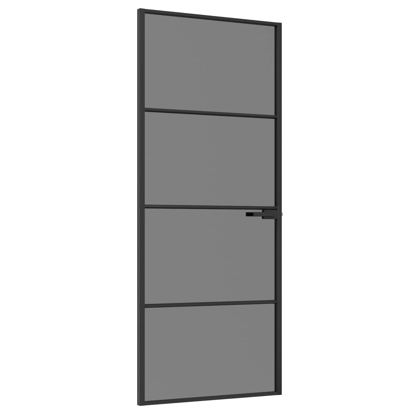 vidaXL Interior Door 83 x 201.5 cm Tempered Glass and Aluminium