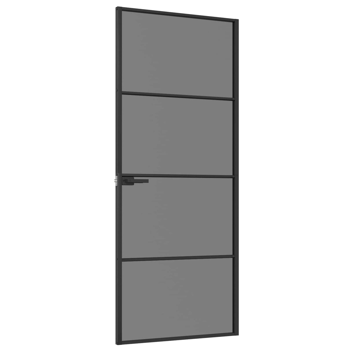 vidaXL Interior Door 83 x 201.5 cm Tempered Glass and Aluminium