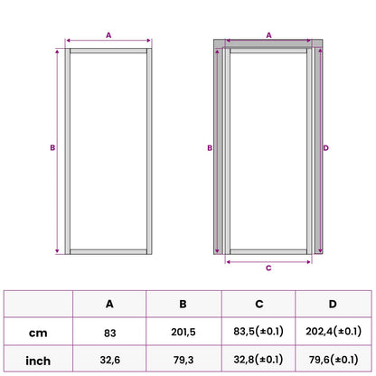 vidaXL Interior Door 83 x 201.5 cm Tempered Glass and Aluminium