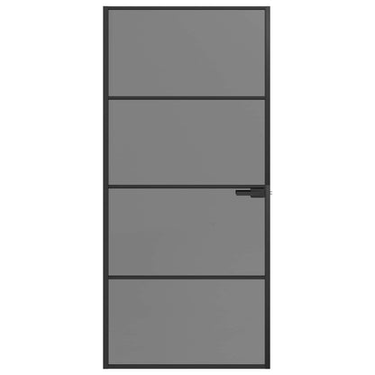 vidaXL Interior Door 93 x 201.5 cm Tempered Glass and Aluminium
