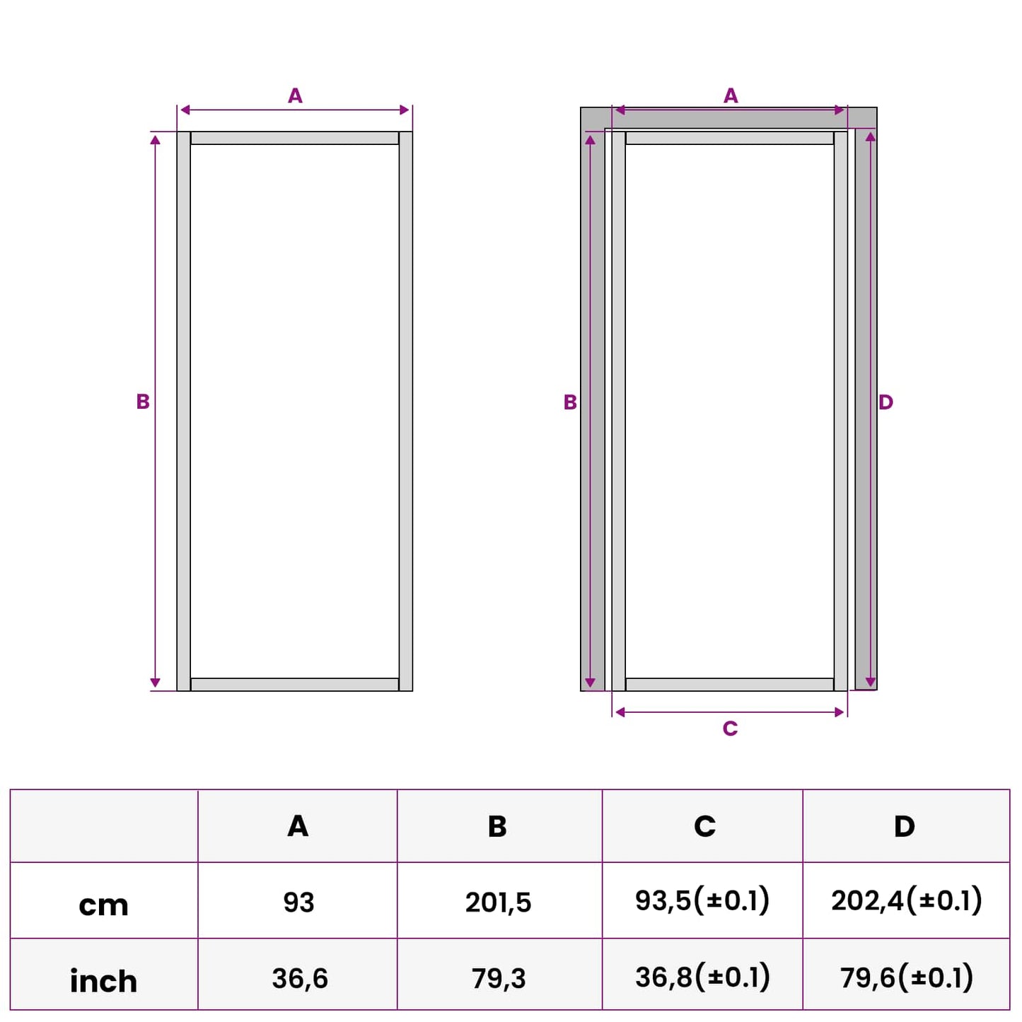 vidaXL Interior Door 93 x 201.5 cm Tempered Glass and Aluminium
