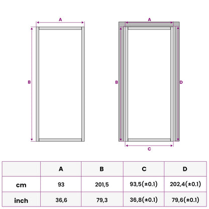 vidaXL Interior Door 93 x 201.5 cm Tempered Glass and Aluminium