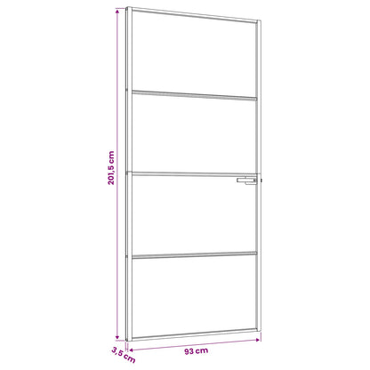 vidaXL Interior Door 93 x 201.5 cm Tempered Glass and Aluminium