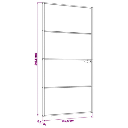 vidaXL Interior Door 102.5 x 201.5 cm Tempered Glass and Aluminium