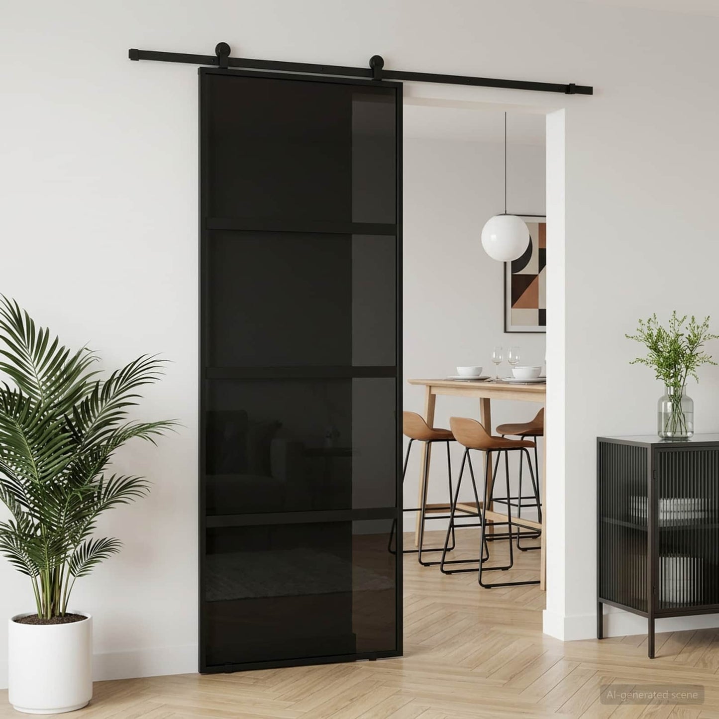 vidaXL Sliding Door 76 x 205 cm Tempered Glass and Aluminium