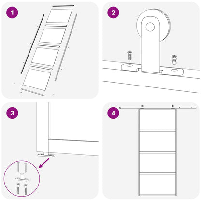 vidaXL Sliding Door 76 x 205 cm Tempered Glass and Aluminium