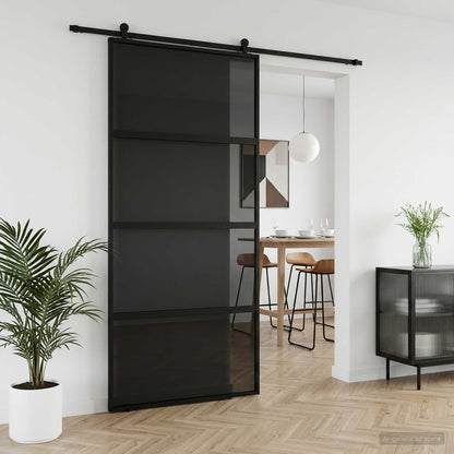 vidaXL Sliding Door 102.5 x 205 cm Tempered Glass and Aluminium