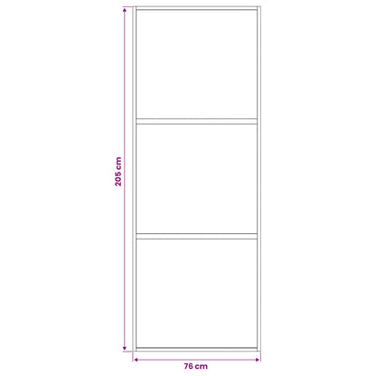 vidaXL Sliding Door 76 x 205 cm Tempered Glass and Aluminium