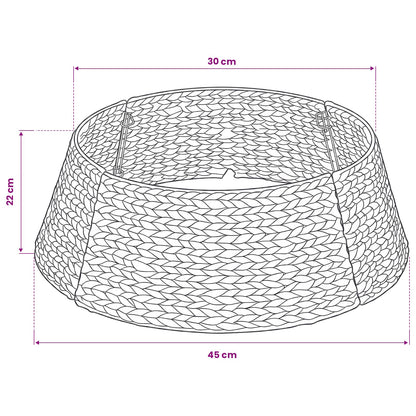 vidaXL Christmas Tree Collar Round Black Dia. 45 x 22 cm