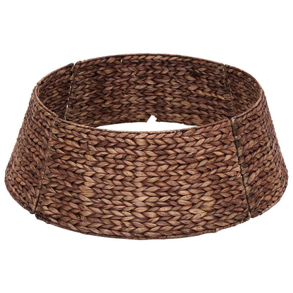 vidaXL Christmas Tree Collar Round Brown Dia. 90 x 28 cm