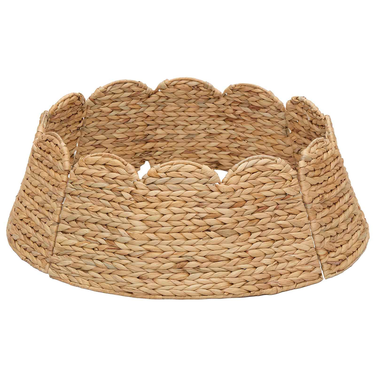 vidaXL Christmas Tree Collar Round Natural Dia. 90 x 28 cm