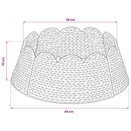 vidaXL Christmas Tree Collar Round Black Dia. 45 x 22 cm