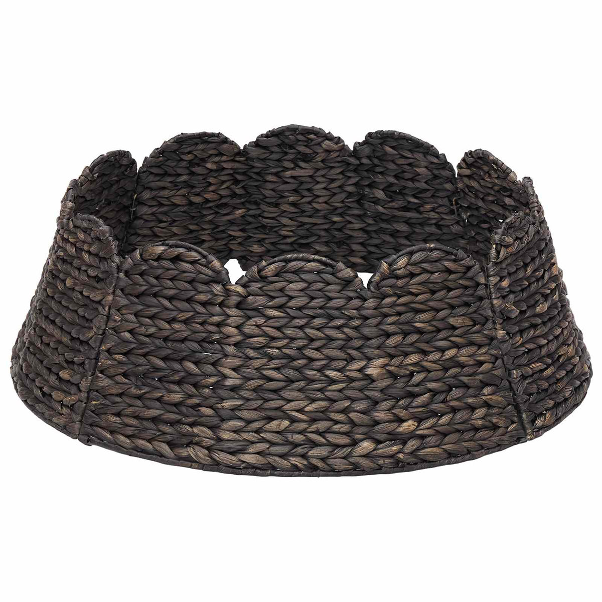 vidaXL Christmas Tree Collar Round Black Dia. 75 x 25 cm
