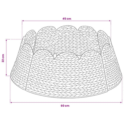 vidaXL Christmas Tree Collar Round White Dia. 60 x 22 cm