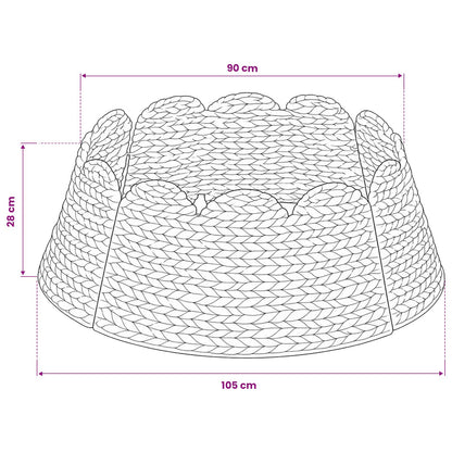vidaXL Christmas Tree Collar Round White Dia. 105 x 28 cm