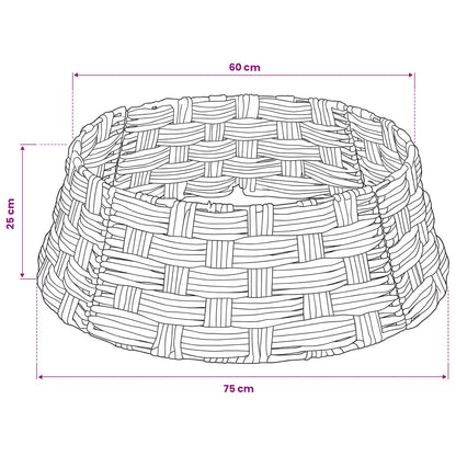 vidaXL Christmas Tree Collar Round Brown Wash Dia. 75 x 25 cm