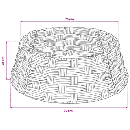 vidaXL Christmas Tree Collar Round Brown Wash Dia. 90 x 28 cm