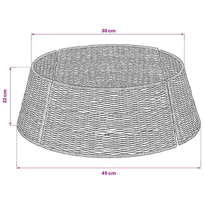 vidaXL Christmas Tree Collar Round Natural Dia. 45 x 22 cm Seagrass
