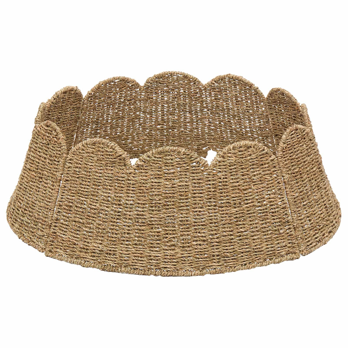 vidaXL Christmas Tree Collar Round Natural Dia. 45 x 22 cm Seagrass