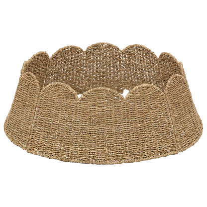 vidaXL Christmas Tree Collar Round Natural Dia. 45 x 22 cm Seagrass