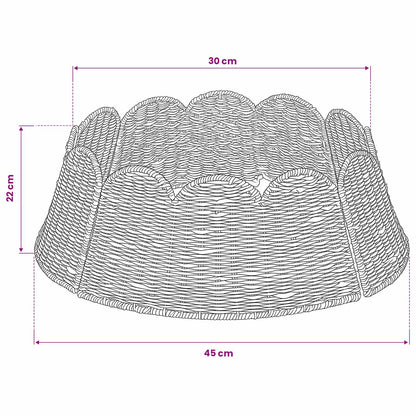 vidaXL Christmas Tree Collar Round Natural Dia. 45 x 22 cm Seagrass