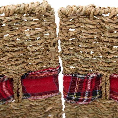 vidaXL Christmas Tree Collar Round Natural Dia. 105 x 28 cm Seagrass