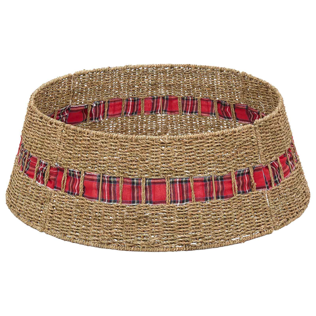 vidaXL Christmas Tree Collar Round Natural Dia. 105 x 28 cm Seagrass