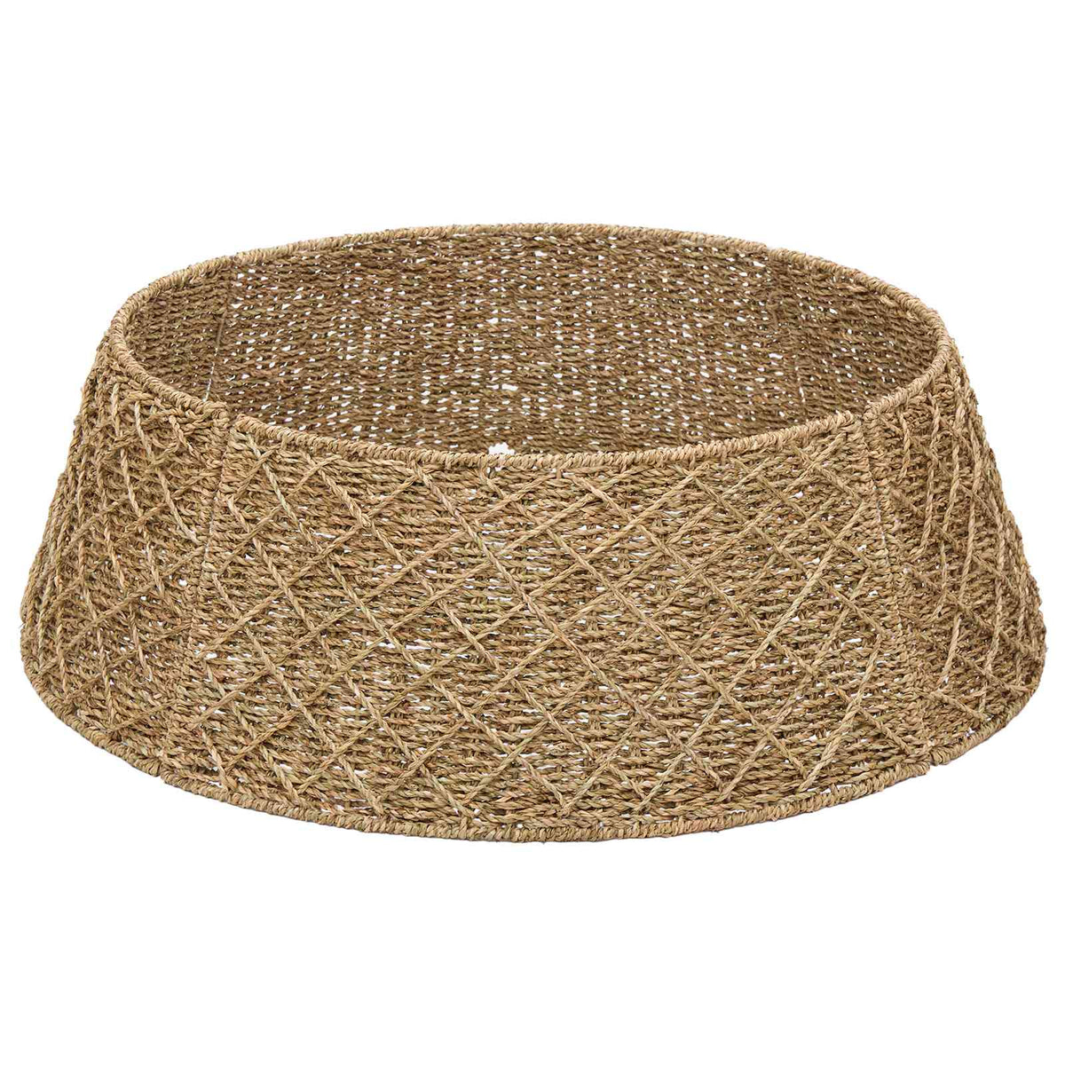 vidaXL Christmas Tree Collar Round Natural Dia. 45 x 22 cm Seagrass