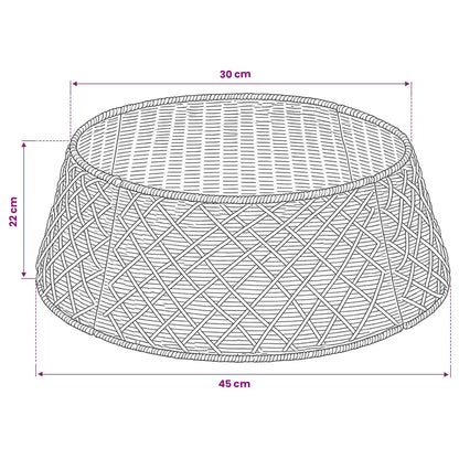 vidaXL Christmas Tree Collar Round Natural Dia. 45 x 22 cm Seagrass