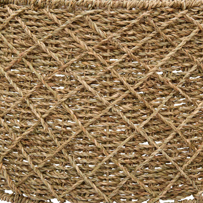 vidaXL Christmas Tree Collar Round Natural Dia. 90 x 28 cm Seagrass