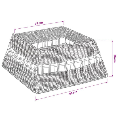 vidaXL Christmas Tree Collar Square Natural 50 x 50 x 25 cm Seagrass