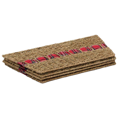 vidaXL Christmas Tree Collar Square Natural 60 x 60 x 28 cm Seagrass
