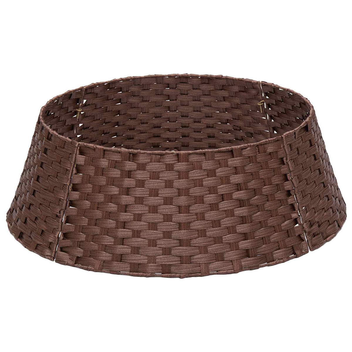 vidaXL Christmas Tree Collar Round Dark Brown Dia. 45 x 22 cm