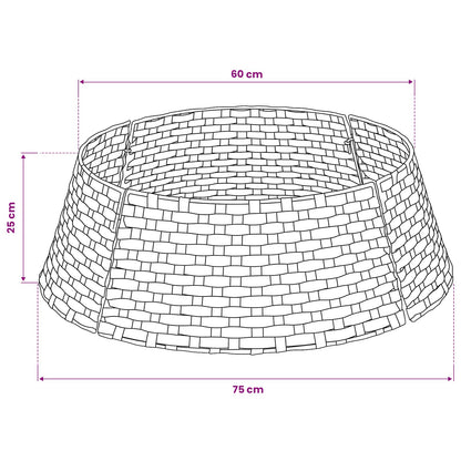 vidaXL Christmas Tree Collar Round Dark Brown Dia. 75 x 25 cm