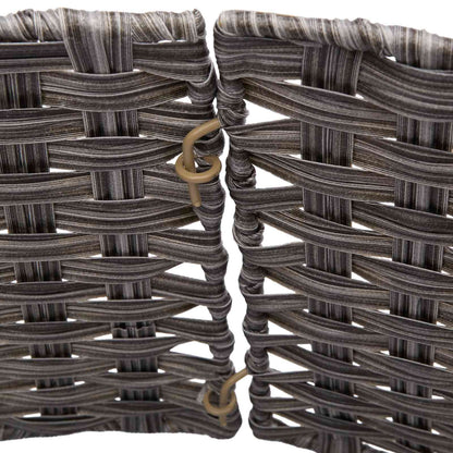 vidaXL Christmas Tree Collar Round Grey Dia. 45 x 22 cm Poly Rattan