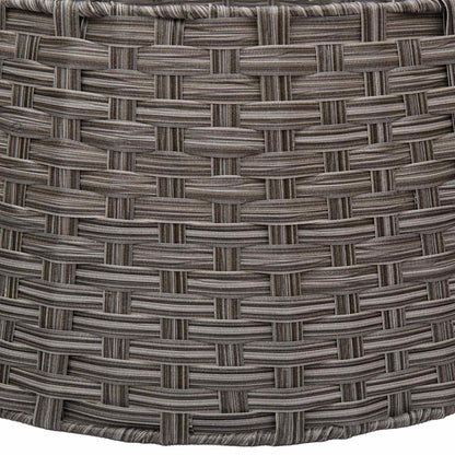 vidaXL Christmas Tree Collar Round Grey Dia. 90 x 28 cm Poly Rattan
